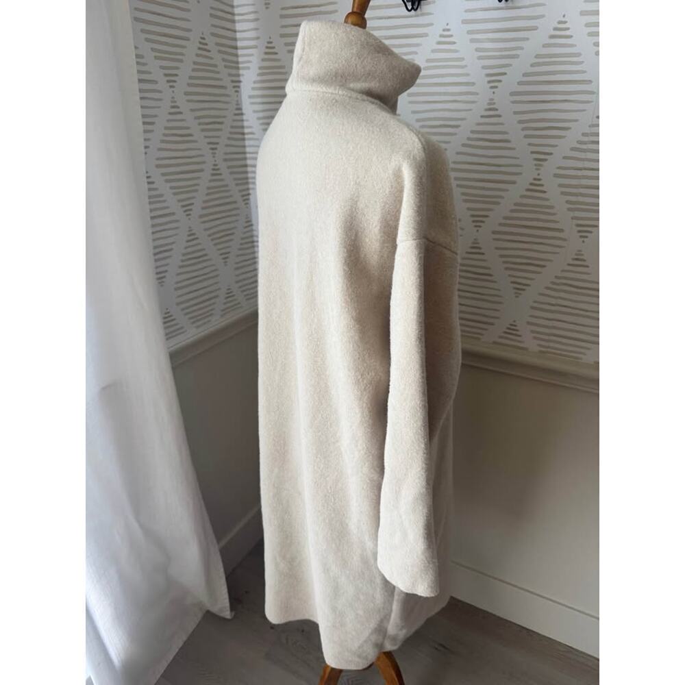 Zara Women’s Small Cream Fleece Mock Neck Midi Dress - Picture 6 of 7